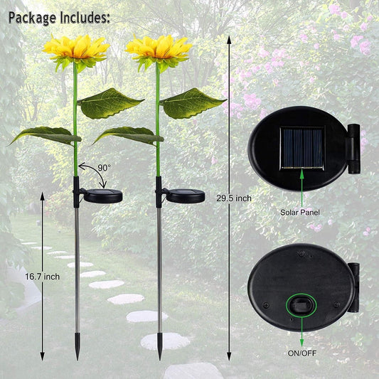 Solar Sunflower Lights (Pack of 2)